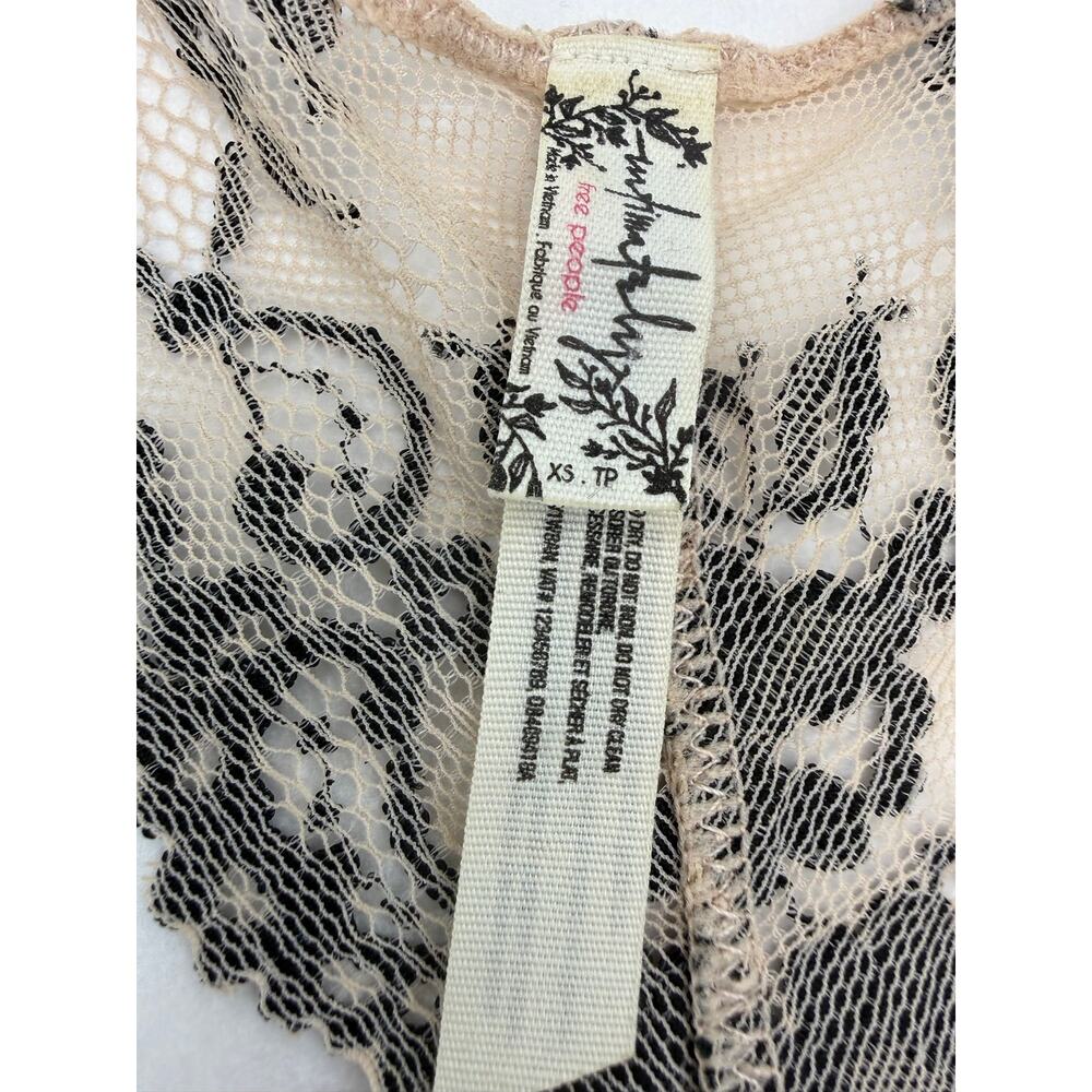 Intimately Free People Lace Racerback Bralette Black Nude XS - Picture 4 of 5
